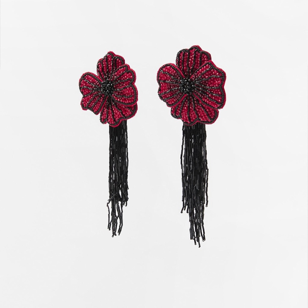 Zara floral beaded earrings